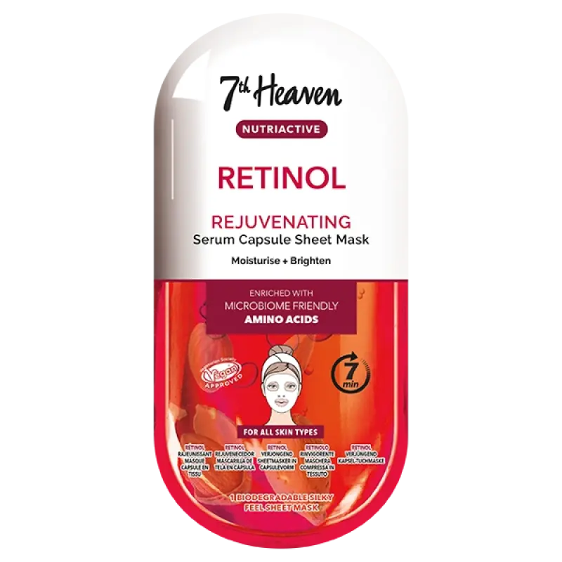 Mască Șervețel cu Retinol 7th Heaven - Anti-Aging & Fermitate