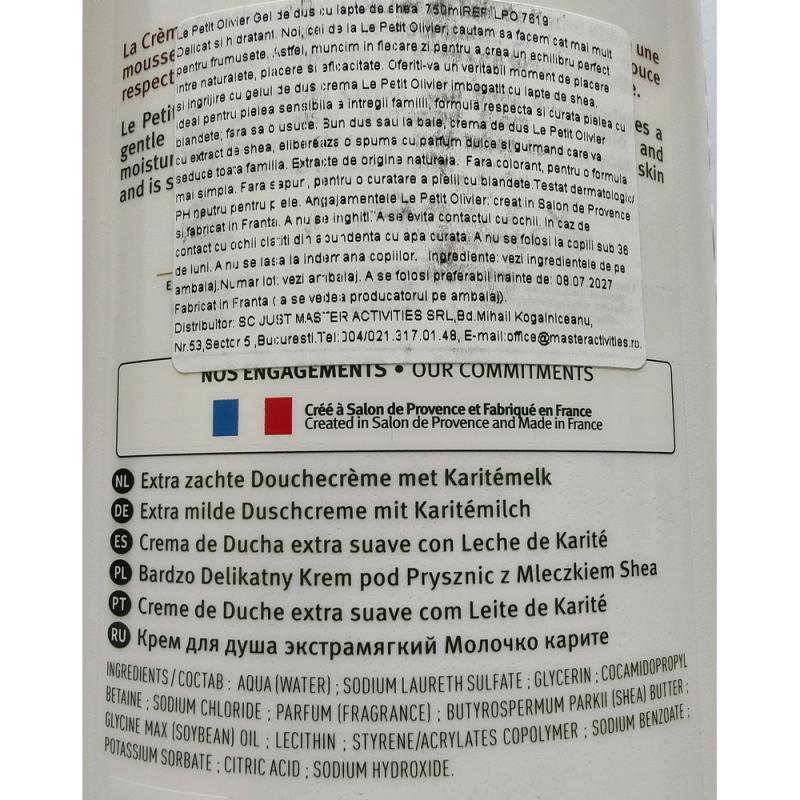 Gel de Duș Cremă Le Petit Olivier Lapte de Shea 750ml