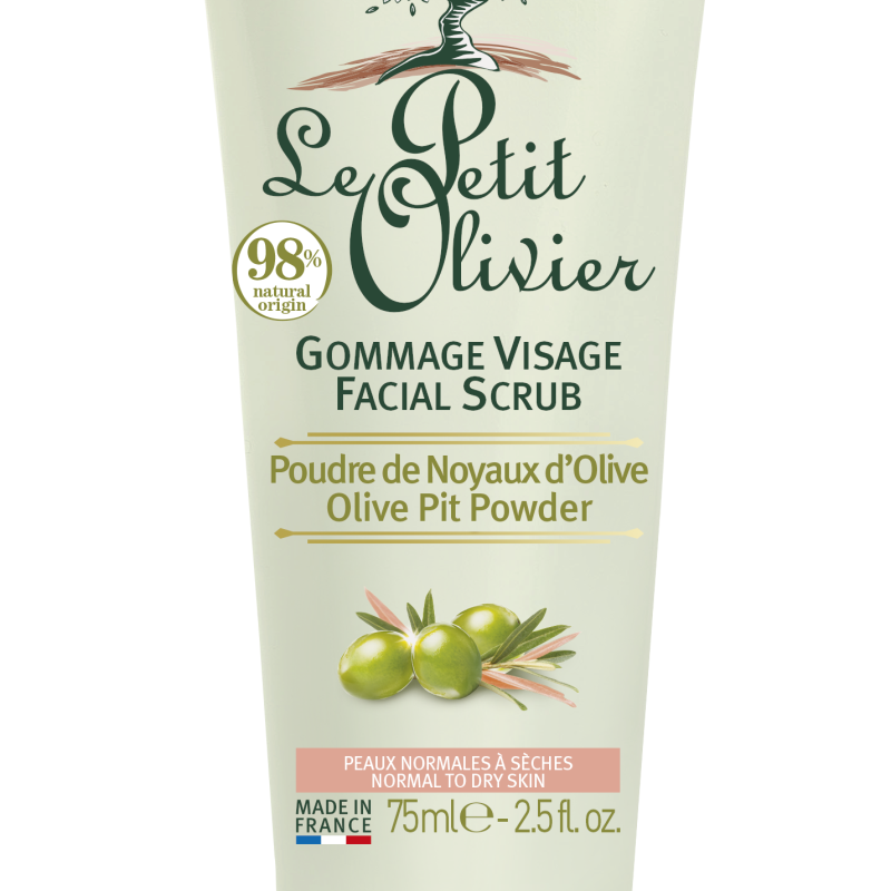 LE PETIT OLIVIER Exfoliant pentru față cu pudră din sâmburi de măsline, 75ml