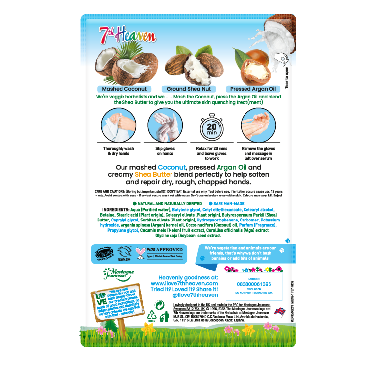 7TH HEAVEN Masca pentru maini cu Nuca de Cocos, 1 pereche