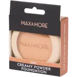 Fond de ten pudră cu burete MAX & MORE – finisaj mat, acoperire uniformă, diverse nuanțe
